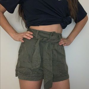 Green Abercrombie & Fitch Tie Shorts